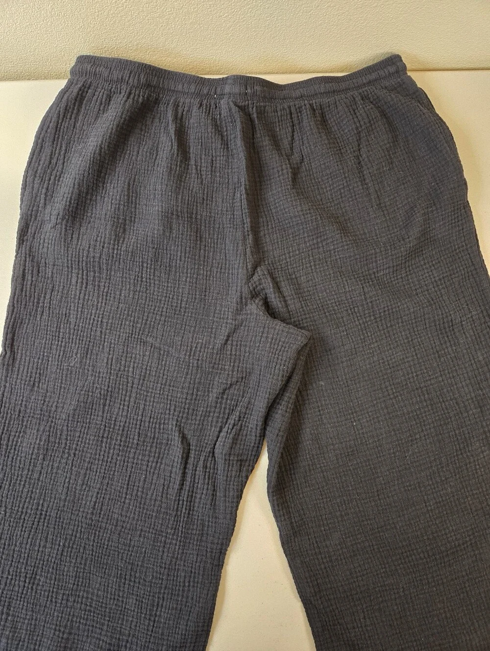 Jessica Simpson Cotton Gauze Cropped Lounge Pants Black Size XL